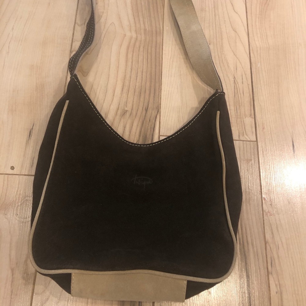 EUC - Brown/Tan Suede Hobo Bag by Tabique